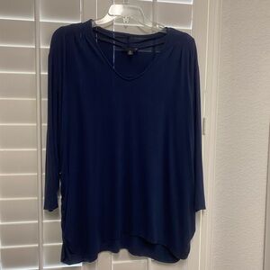 Ryan Wythe Navy Blue 3/4 sleeve Women's Top Side Rouging 2X
